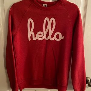 Hello apparel red sweatshirt